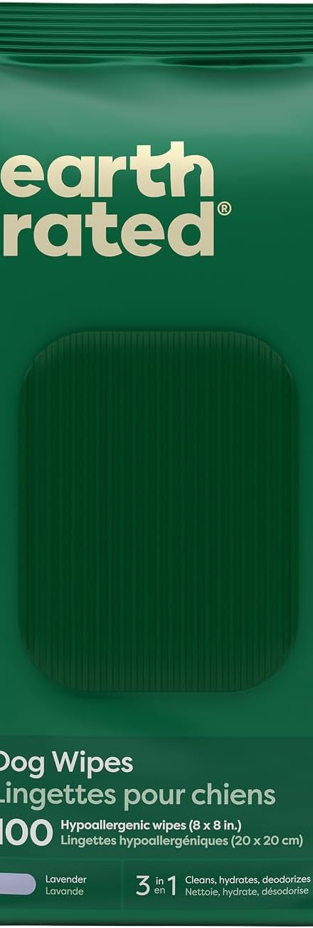 Hypoallergenic dog grooming wipes for paws and body