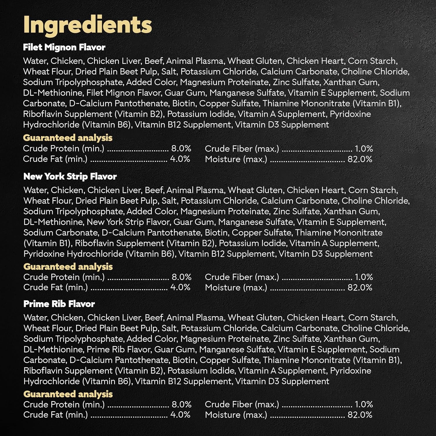 Filets in Gravy Adult Wet Dog Food Variety Pack, Filet Mignon, New York Strip and Prime Rib Flavors, 3.5 Oz. Easy Peel Trays, Variety Pack, 24 Count