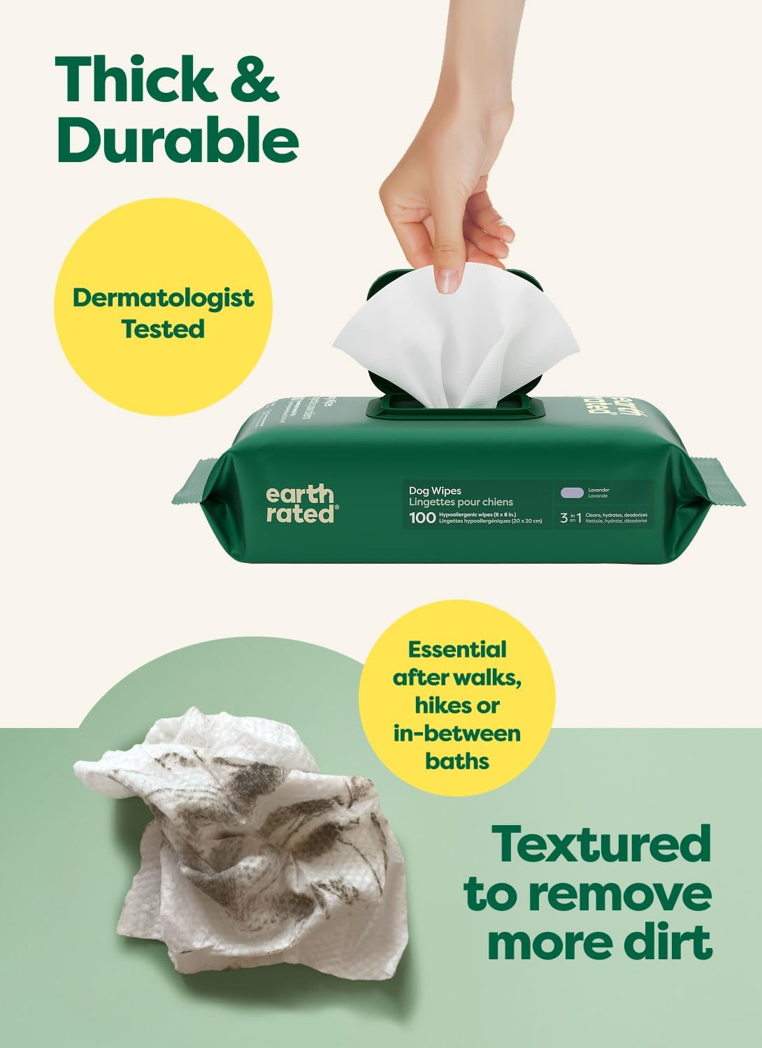 Lavender scented dog grooming wipes